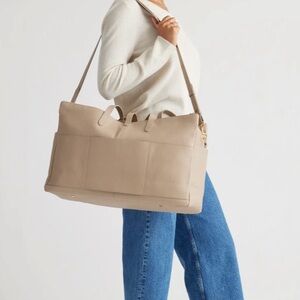 Quince Italian Leather Triple Compartment Weekender